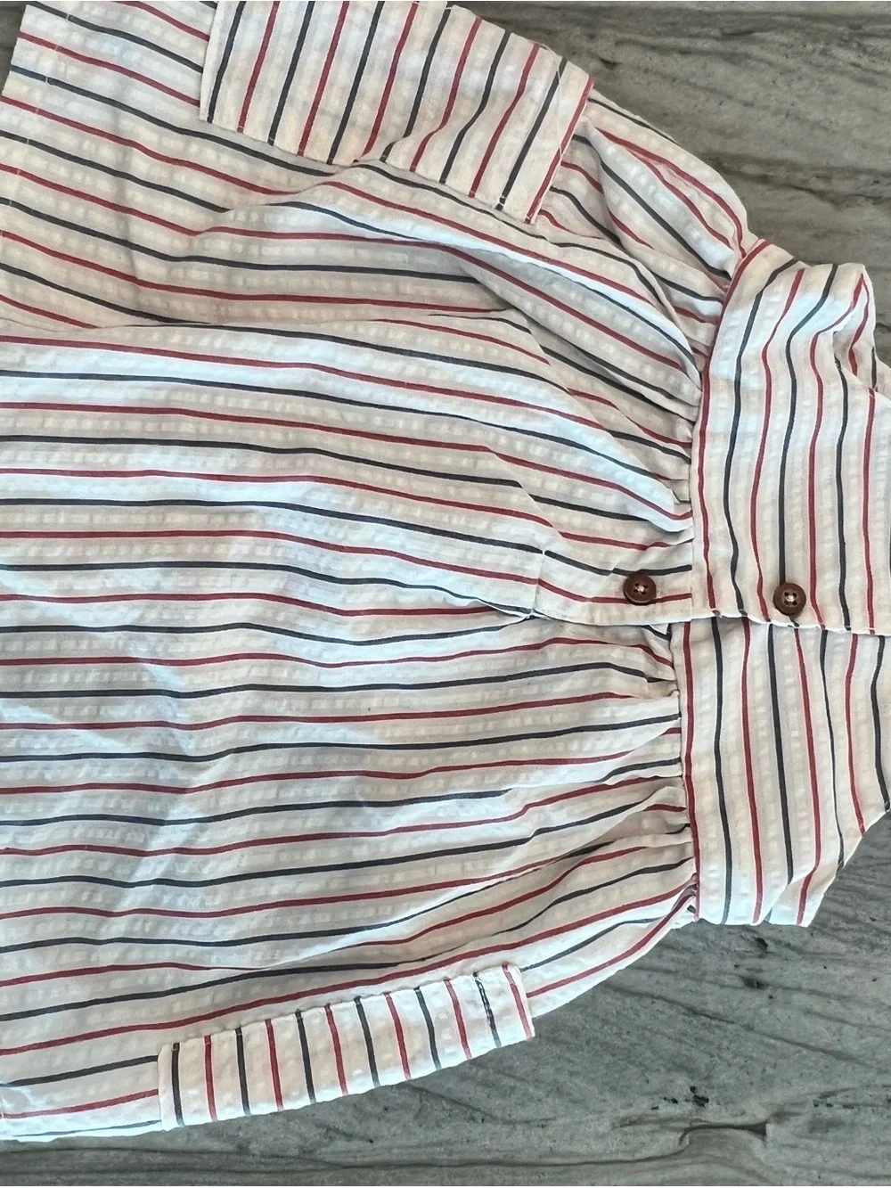 Carter's White Dress with Red and Navy Stripes